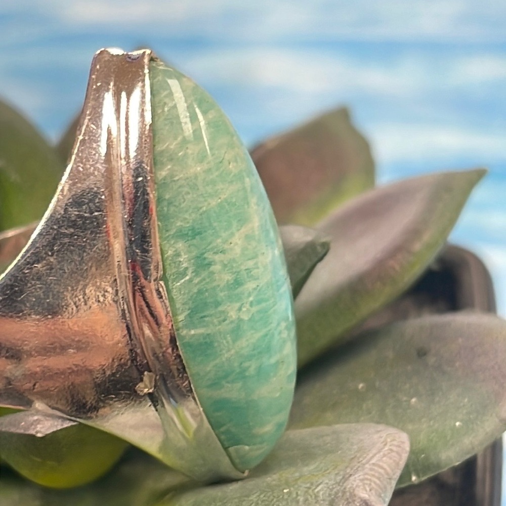Amazonite Silver Ring - image 2